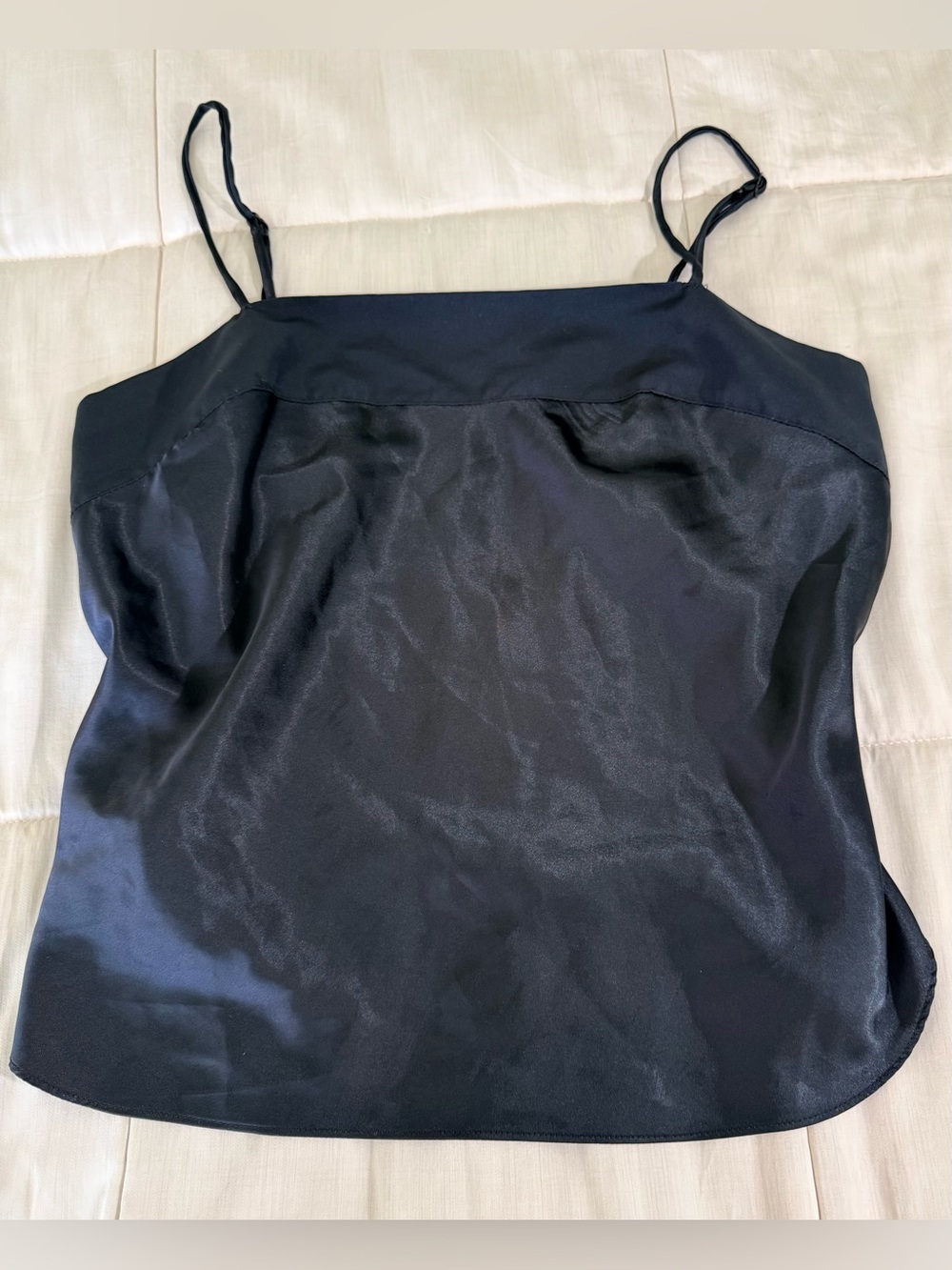 Calvin Klein vintage Black silky sexy chic camisole capsule wardrobe neutral Med